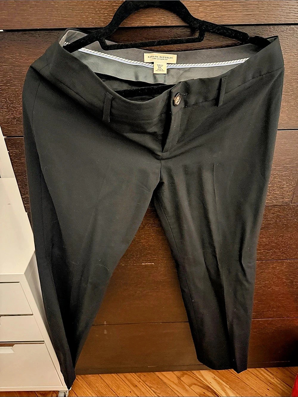 Banana Republic The Logan Fit Stretch Petite Trouser Black 8P